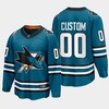 Custom 00 San Jose Sharks 2022-23 Home The Evolve Teal Jersey - Robokeg