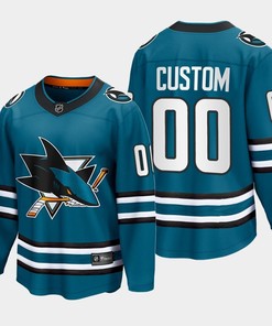 Custom 00 San Jose Sharks 2022-23 Home The Evolve Teal Jersey - Robokeg