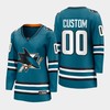 Custom 00 San Jose Sharks 2022-23 Home Women Premier Breakaway Jersey Teal - Robokeg