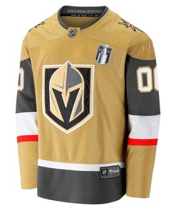 Custom 00 Vegas Golden Knights 2023 Stanley Cup Final Home Breakaway Jersey - Gold - Robokeg