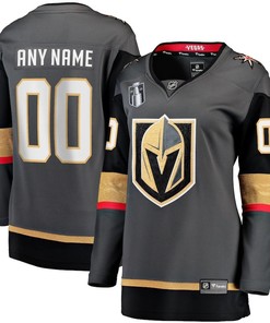 Custom 00 Vegas Golden Knights Women's 2023 Stanley Cup Final Alternate Breakaway Jersey - Black - Robokeg