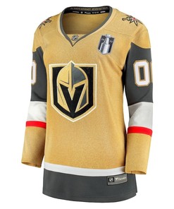 Custom 00 Vegas Golden Knights Women's 2023 Stanley Cup Final Home Breakaway Jersey - Gold - Robokeg