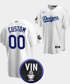 Custom Honor Vin Scully Los Angeles Dodgers White 00 Jersey - Robokeg