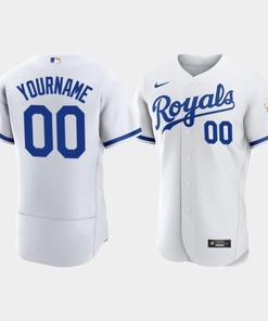 Custom Kansas City Royals Men's 2022-23 Home Jersey - White Jersey - Robokeg