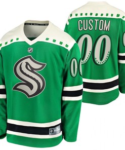 Custom Seattle Kraken 2022 St. Patrick Green 00 Jersey Jersey - Robokeg