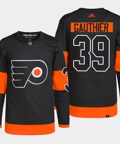 Cutter Gauthier 39 Philadelphia Flyers Black Jersey Primegreen Alternate - Robokeg