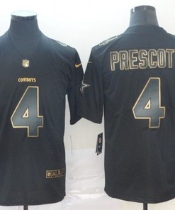 Dak Prescott #4 Dallas Cowboys Nfl Explosion Legendary Gold Black Jersey - Robokeg
