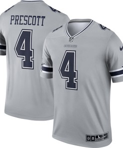 Dak Prescott Dallas Cowboys Inverted Legend Jersey - Gray Nfl - Robokeg