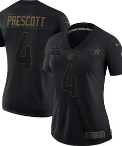 Dak Prescott Dallas Cowboys Womens 2020 Salute To Service Limited Jersey - Black - Robokeg