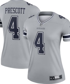 Dak Prescott Dallas Cowboys Womens Inverted Legend Jersey - Gray Nfl - Robokeg