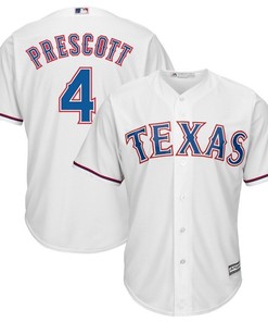 Dak Prescott Texas Rangers Majestic Nfl X Mlb Crossover Cool Base Player Jersey White 2019 - Robokeg