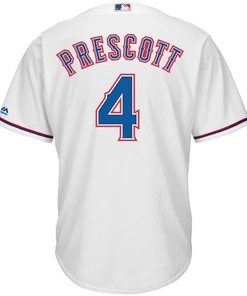Dak Prescott Texas Rangers Majestic Nfl X Mlb Crossover Cool Base Player Jersey - White - Robokeg