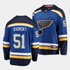 Dalibor Dvorsky #51 St. Louis Blues 2023 NHL Draft Home Men Jersey - Navy - Robokeg