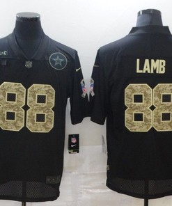 Dallas Cowboys Ceedee Lamb #88 Nfl 2020 Black And Camo Jersey - Robokeg