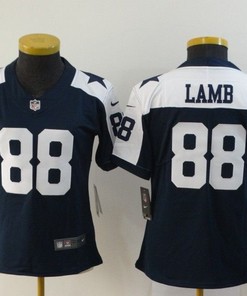 Dallas Cowboys Ceedee Lamb #88 Nfl 2020 Black Blue Womens Jersey - Robokeg