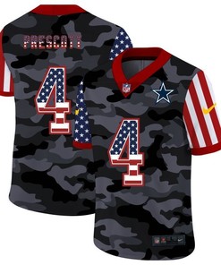 Dallas Cowboys Dak Prescott #4 Nfl 2020 American Flag Camo Jersey - Robokeg