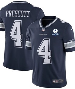 Dallas Cowboys Dak Prescott #4 Nfl 2020 Black Blue Jersey - Robokeg