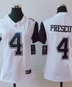 Dallas Cowboys Dak Prescott #4 Nfl 2020 White Womens Jersey - Robokeg