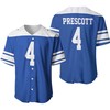 Dallas Cowboys Dak Prescott #4 Nfl American Football Dak Royal Rivalry Throwback 3d Designed Allover Gift For Cowboys Fans Baseball Jersey - Robokeg