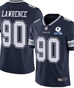 Dallas Cowboys Demarcus Lawrence #90 Nfl 2020 Black Blue Jersey - Robokeg