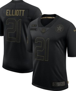 Dallas Cowboys Ezekiel Elliott #21 Nfl 2020 Black Jersey - Robokeg