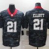 Dallas Cowboys Ezekiel Elliott #21 Nfl 2020 Camo Black Jersey - Robokeg