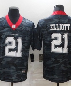 Dallas Cowboys Ezekiel Elliott #21 Nfl 2020 Camo Black Jersey - Robokeg