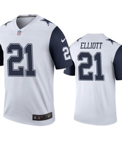 Dallas Cowboys Ezekiel Elliott White Color Rush Legend Jersey - Men - Robokeg