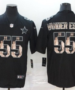 Dallas Cowboys Leighton Vander Esch #55 Nfl 2020 Black Statue Of Liberty Jersey - Robokeg