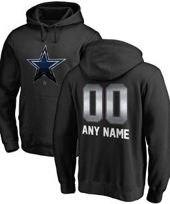 Dallas Cowboys Nfl Pro Line By Branded Personalized Midnight Mascot Pullover Hoodie - Black - Robokeg