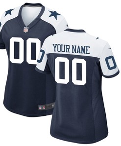 Dallas Cowboys Nike Womens Custom Throwback Game Jersey - Navy - Robokeg
