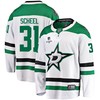 Dallas Stars Adam Scheel 31 Away 2022 Stanley Cup Playoffs Breakaway Men Jersey - White - Robokeg