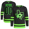 Dallas Stars Adidas Alternate Primegreen Authentic Pro Custom Jersey Black Custom Jerseys Nhl