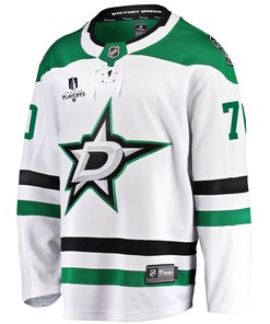 Dallas Stars Braden Holtby 70 Away 2022 Stanley Cup Playoffs Breakaway Men Jersey - White - Robokeg
