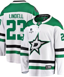 Dallas Stars Esa Lindell 23 Away 2022 Stanley Cup Playoffs Breakaway Men Jersey - White - Robokeg