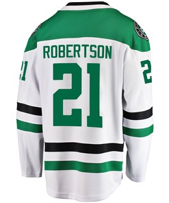 Dallas Stars Jason Robertson 21 Away 2022 Stanley Cup Playoffs Breakaway Men Jersey - White - Robokeg