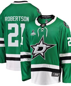 Dallas Stars Jason Robertson 21 Home 2022 Stanley Cup Playoffs Breakaway Men Jersey - Green - Robokeg