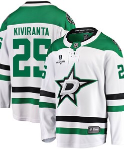 Dallas Stars Joel Kiviranta 25 Away 2022 Stanley Cup Playoffs Breakaway Men Jersey - White - Robokeg