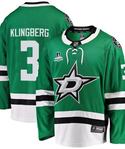Dallas Stars John Klingberg 3 Home 2022 Stanley Cup Playoffs Breakaway Men Jersey - Green - Robokeg