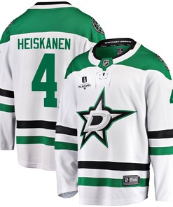 Dallas Stars Miro Heiskanen 4 Away 2022 Stanley Cup Playoffs Breakaway Men Jersey - White - Robokeg