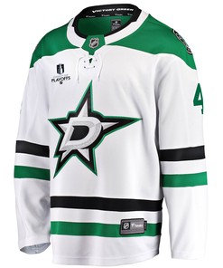 Dallas Stars Miro Heiskanen 4 Away 2022 Stanley Cup Playoffs Breakaway Men Jersey - White - Robokeg