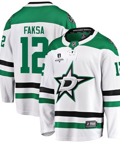 Dallas Stars Radek Faksa 12 Away 2022 Stanley Cup Playoffs Breakaway Men Jersey - White - Robokeg