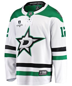 Dallas Stars Radek Faksa 12 Away 2022 Stanley Cup Playoffs Breakaway Men Jersey - White - Robokeg