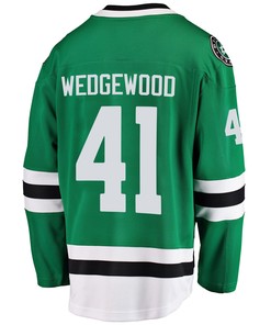 Dallas Stars Scott Wedgewood 41 Home 2022 Stanley Cup Playoffs Breakaway Men Jersey - Green - Robokeg