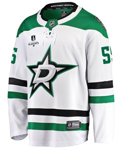 Dallas Stars Thomas Harley 55 Away 2022 Stanley Cup Playoffs Breakaway Men Jersey - White - Robokeg
