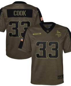 Dalvin Cook Minnesota Vikings 2021 Salute To Service Game Jersey - Olive Nfl - Robokeg