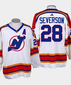Damon Severson 28 New Jersey Devils 2022-23 Reverse Retro 2.0 White Jersey - Robokeg