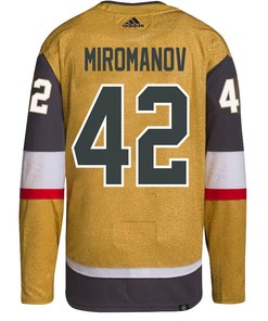 Daniil Miromanov 42 Vegas Golden Knights Stanley Cup 2023 Champions Patch Home Breakaway Men Jersey - Gold - Robokeg