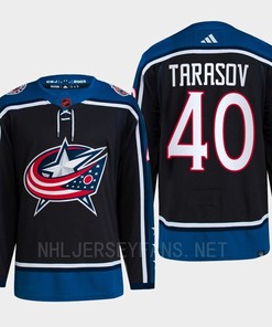 Daniil Tarasov 40 Reverse Retro 2.0 2022 Columbus Blue Jackets Navy Jersey Primegreen - Robokeg