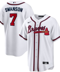 Dansby Swanson 7 Jersey, Atlanta Braves Home Player Name Men Jersey - White - Robokeg